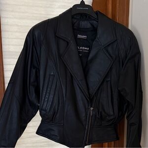 Wilson Women's Classic Black Leather Thinsulate Jacket with zip out liner. Sz. S